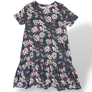 LOFT Lotus Floral Flounce Swing Dress